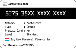 Card Details: 527535