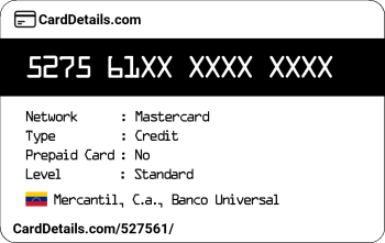 Card Details: 527561