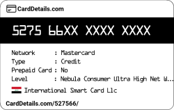 Card Details: 527566