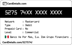 Card Details: 527574