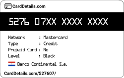 Card Details: 527607