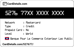 Card Details: 527677