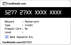 Card Details: 527727
