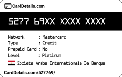 Card Details: 527769