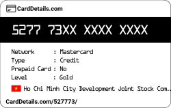 Card Details: 527773