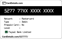 Card Details: 527777
