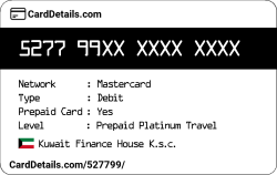 Card Details: 527799