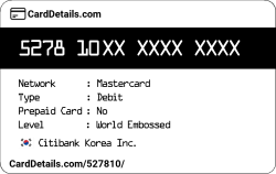 Card Details: 527810