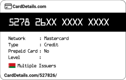 Card Details: 527826
