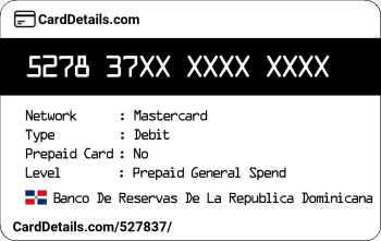 Card Details: 527837