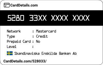 Card Details: 528033