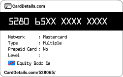 Card Details: 528065