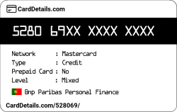 Card Details: 528069