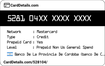 Card Details: 528104