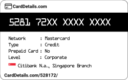 Card Details: 528172