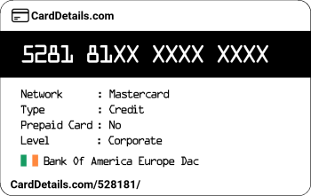 Card Details: 528181
