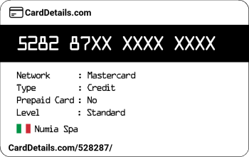Card Details: 528287