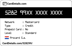 Card Details: 528299