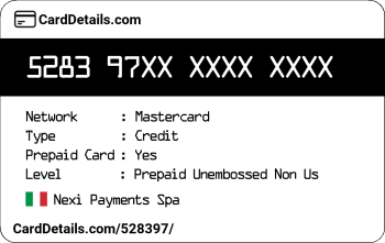 Card Details: 528397