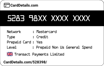 Card Details: 528398