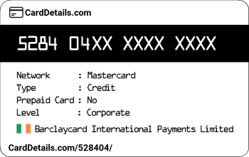 Card Details: 528404