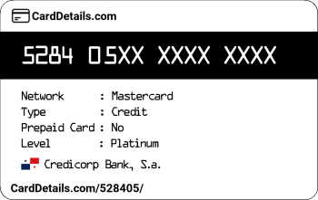 Card Details: 528405