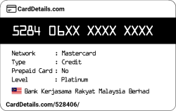 Card Details: 528406