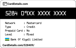 Card Details: 528409