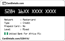 Card Details: 528416