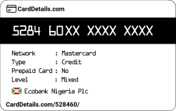 Card Details: 528460