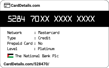 Card Details: 528470