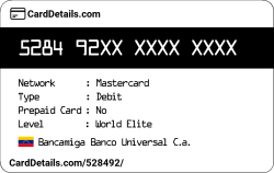 Card Details: 528492
