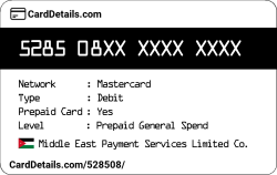 Card Details: 528508
