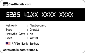 Card Details: 528541