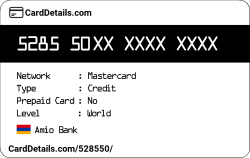 Card Details: 528550