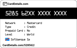 Card Details: 528562