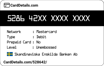 Card Details: 528642
