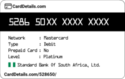 Card Details: 528650