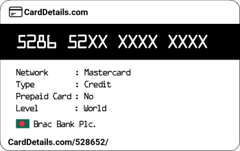 Card Details: 528652