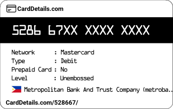 Card Details: 528667