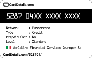 Card Details: 528704