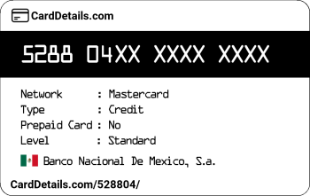 Card Details: 528804