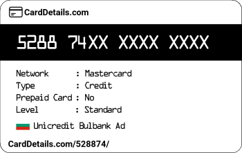 Card Details: 528874