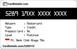 Card Details: 528919