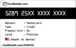 Card Details: 528925