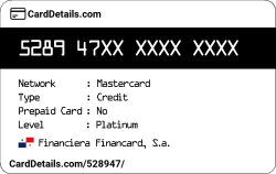 Card Details: 528947