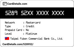 Card Details: 528952