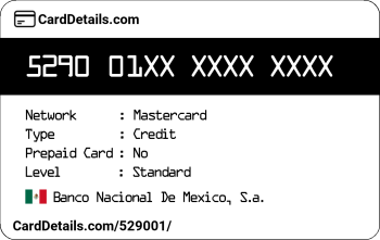 Card Details: 529001