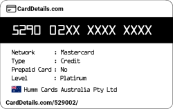 Card Details: 529002