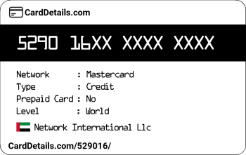 Card Details: 529016